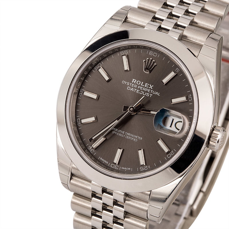 Factory Stickered Rolex Datejust 41 Ref 126300 Rhodium