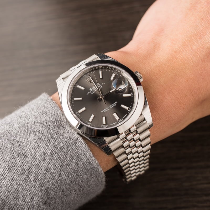 Factory Stickered Rolex Datejust 41 Ref 126300 Rhodium