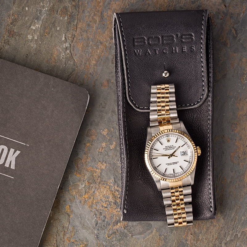 Pre Owned Rolex Datejust 16233 White Index Dial