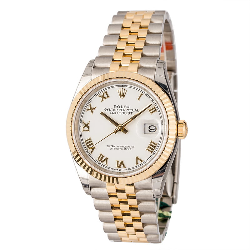 Unworn Rolex Datejust 126233 White Roman Dial