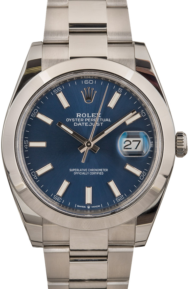Pre-Owned Rolex Datejust 126300 Blue Luminous Index Dial