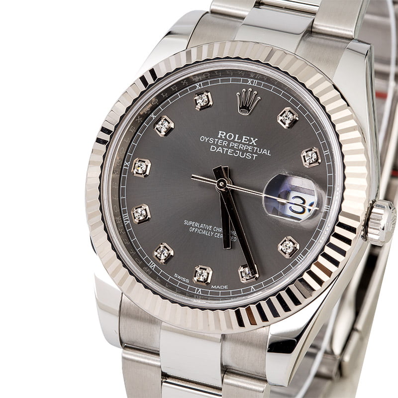 Rolex Datejust II Ref 126334 Dark Rhodium Diamond Dial