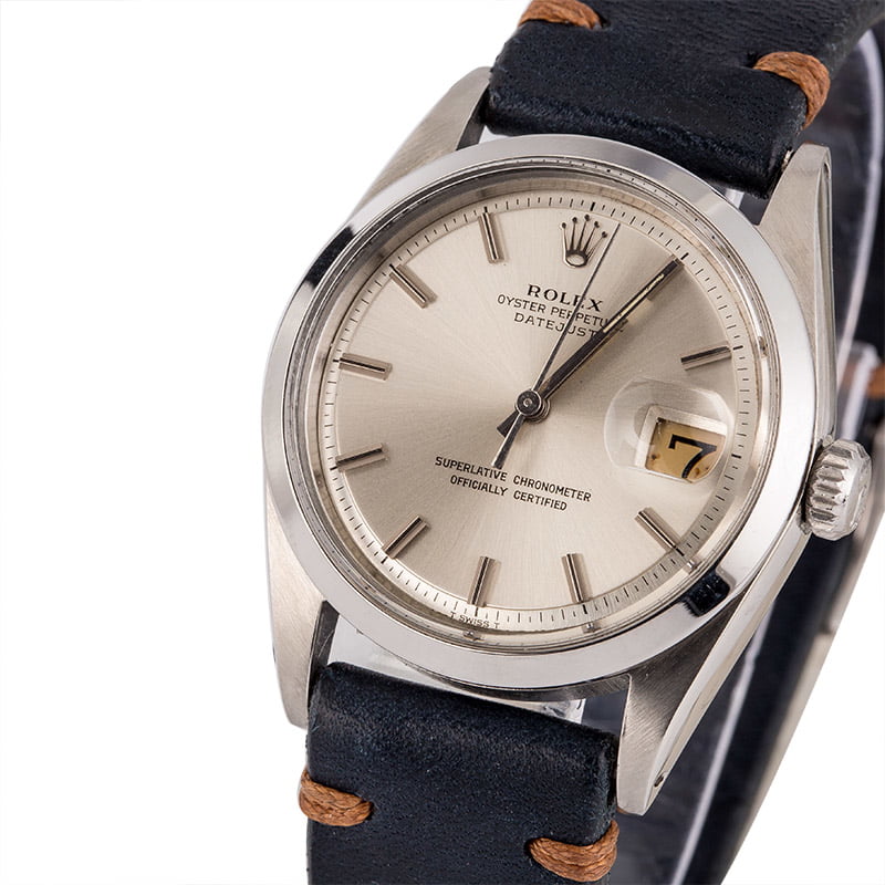 Vintage Rolex Datejust 1600 Silver 'Pie Pan' Index Dial