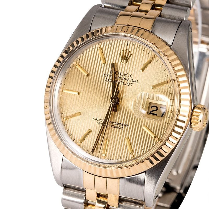 Rolex Datejust 16013 Champagne Tapestry Dial