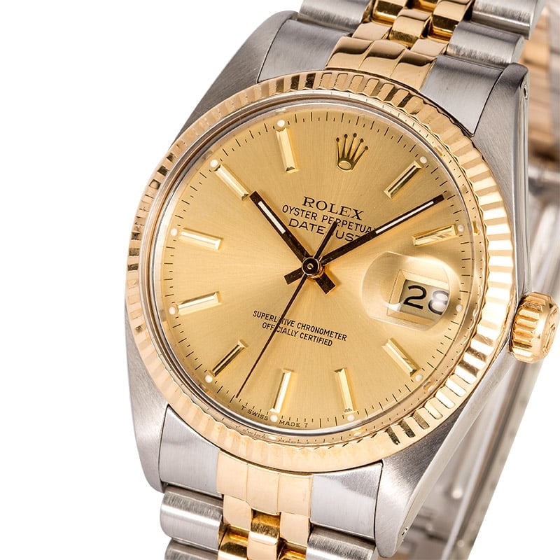 Certified Pre-Owned Rolex Datejust 16013 Champagne Dial