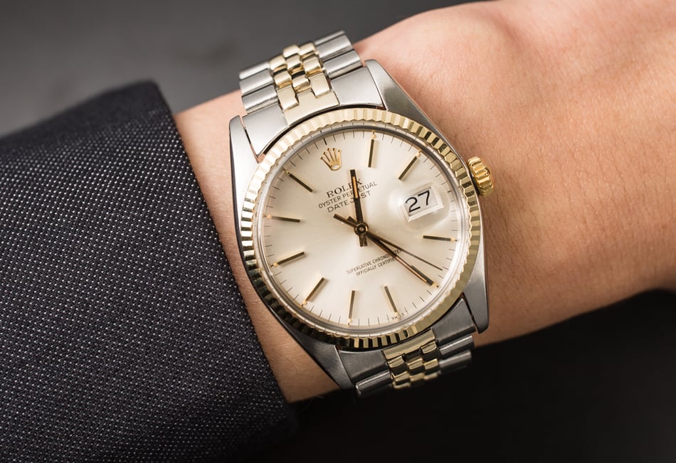 Vintage Rolex Datejust 16013 Silver Index Dial