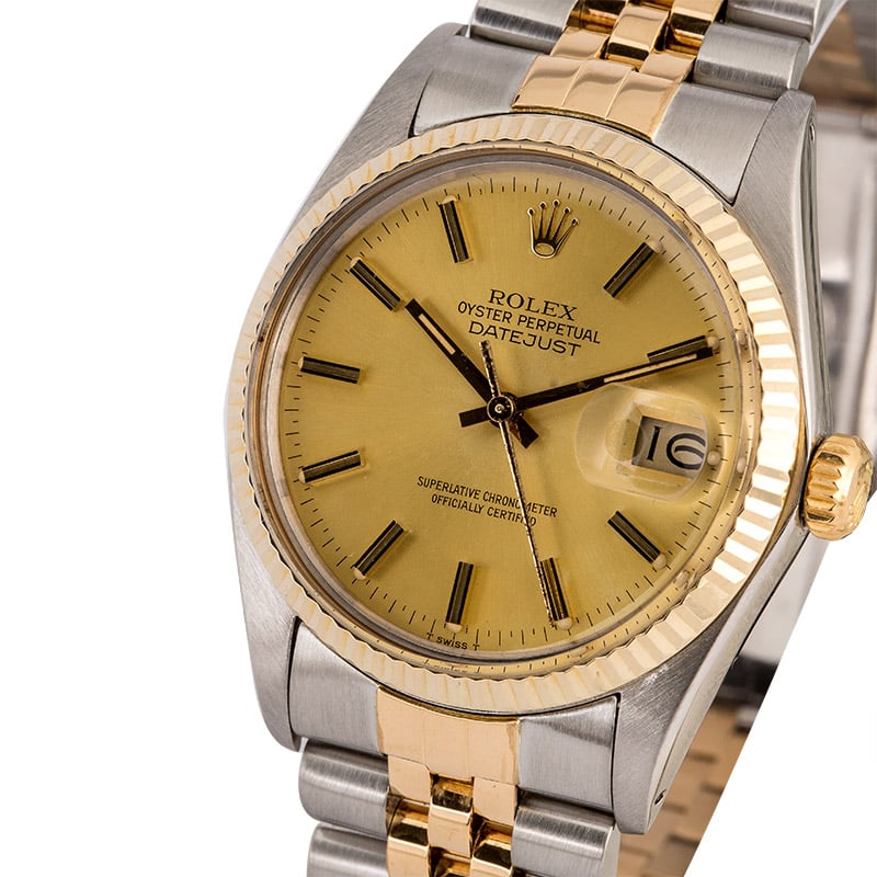 Champagne Rolex Datejust 16013 Two Tone