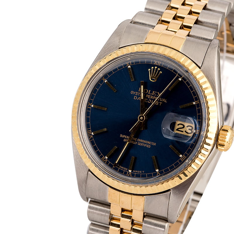 Two Tone Rolex Datejust 16013 Blue Dial