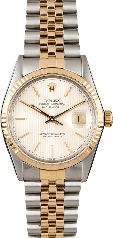Pre-Owned Rolex Datejust 16013 Silver Tapestry Dial