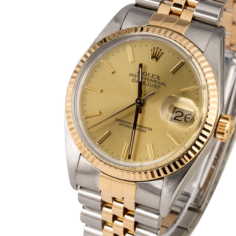 Pre-Owned Rolex Datejust 16013 Steel & Gold Watch