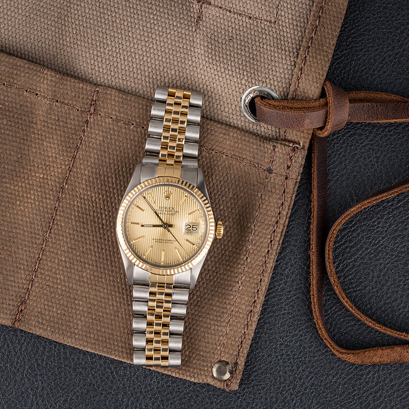 Pre-Owned Rolex Datejust 16013 Champagne Tapestry Dial