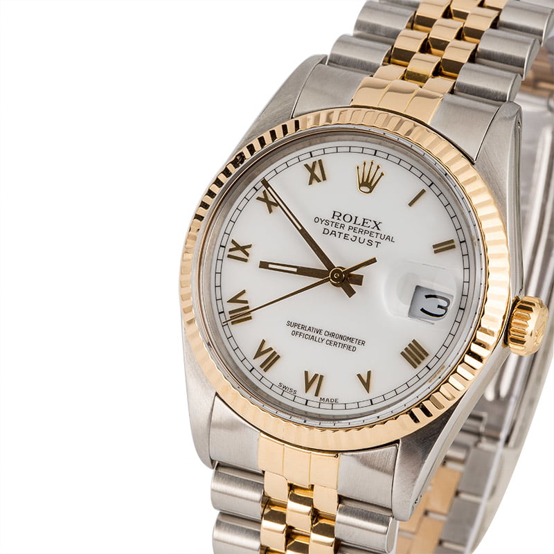 PreOwned Rolex Datejust Ref 16013 White Roman