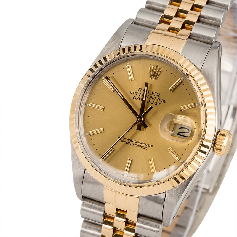 Pre Owned Rolex Datejust 16013 Luminous Champagne Dial