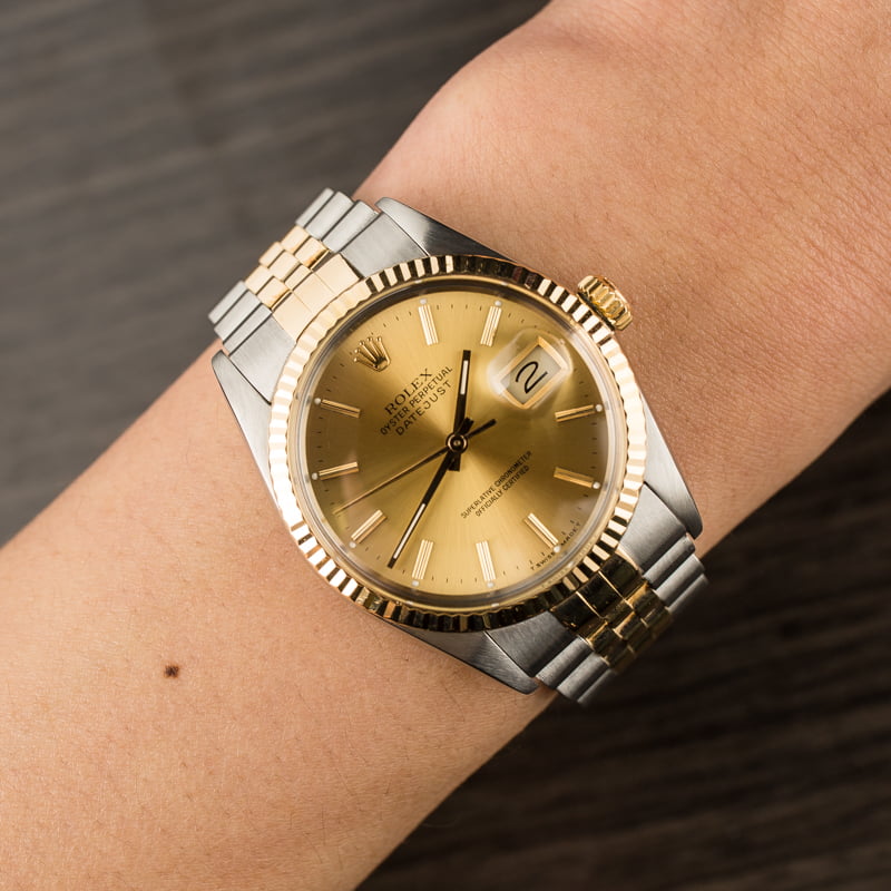 Pre Owned Rolex Datejust 16013 Luminous Champagne Dial