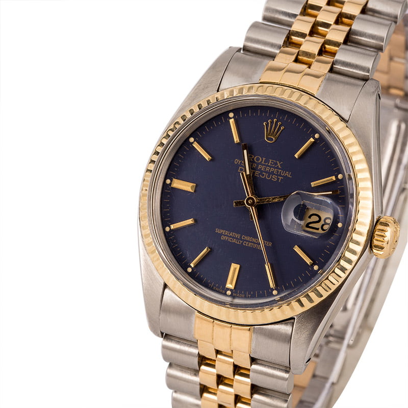 PreOwned Rolex Datejust 16013 Blue Dial
