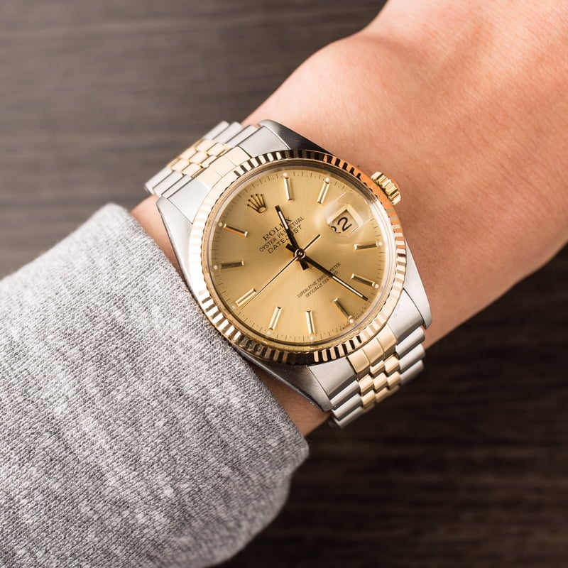 Certified Rolex Datejust 16013 Steel & Gold