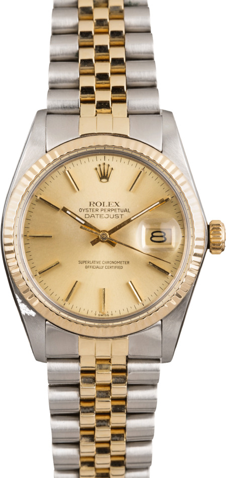 Pre Owned Rolex Datejust 16013 Champagne Dial Jubilee