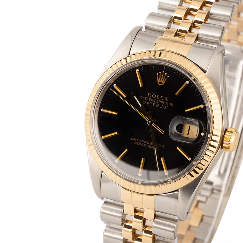 Pre-Owned Rolex Datejust 16013 Black Dial 36MM