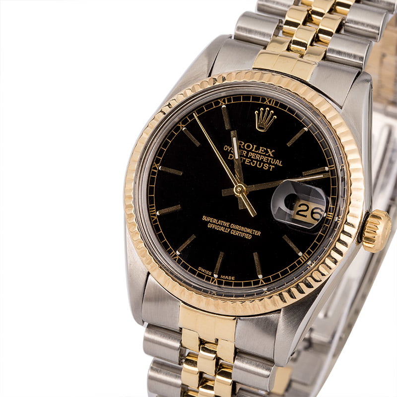 Pre-Owned Rolex Datejust 16013 Black Index T