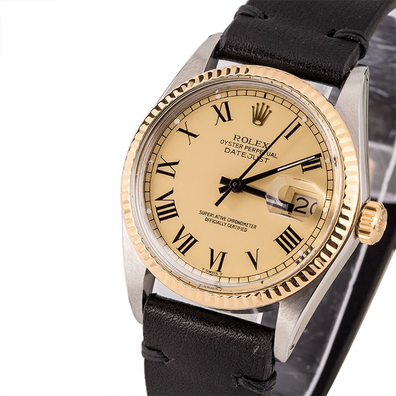 Used Rolex Datejust 16013 Champagne Buckley Dial