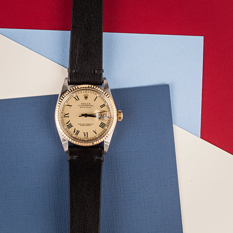 Used Rolex Datejust 16013 Champagne Buckley Dial