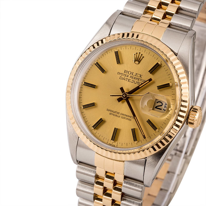 Used Rolex Two-Tone Datejust 16013 Champagne Dial