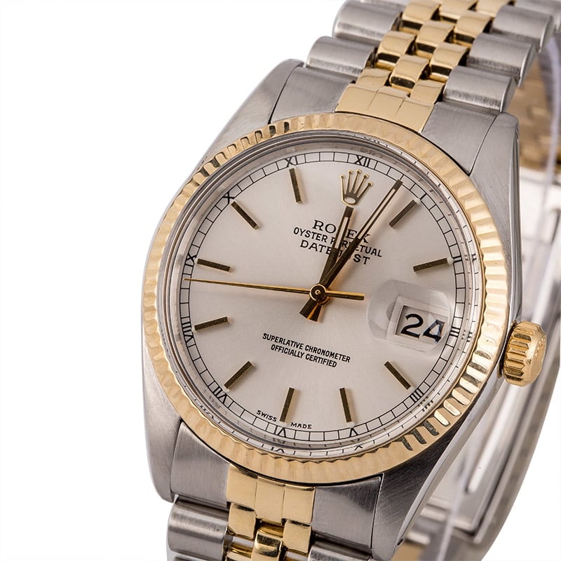 Pre Owned Rolex Datejust 16013 Silver Index
