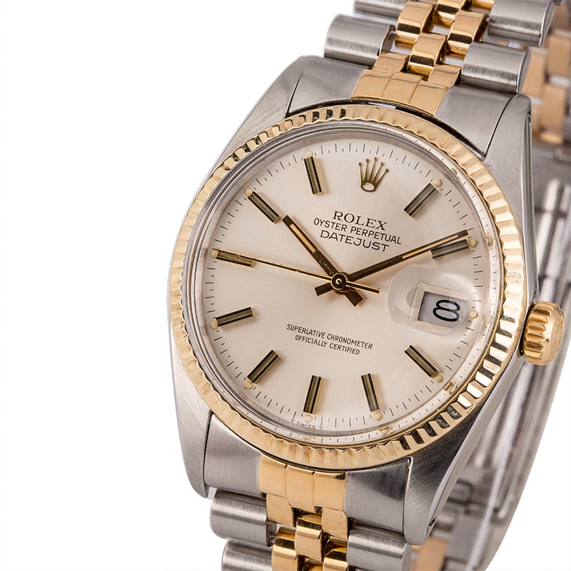 Pre Owned Rolex Datejust 16013 Two Tone Silver Dial