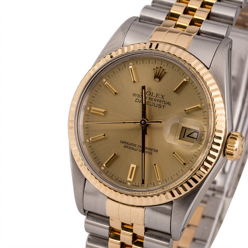 Pre-Owned Rolex Datejust 16013 Champagne Index Watch