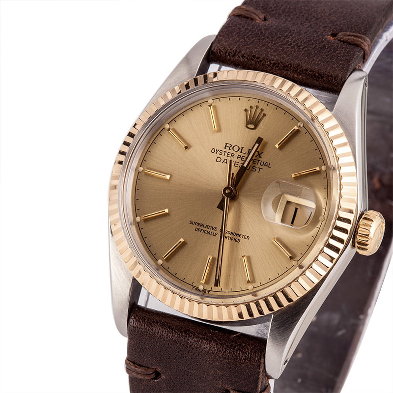 Pre-Owned 36MM Rolex Datejust 16013 Leather Bracelet