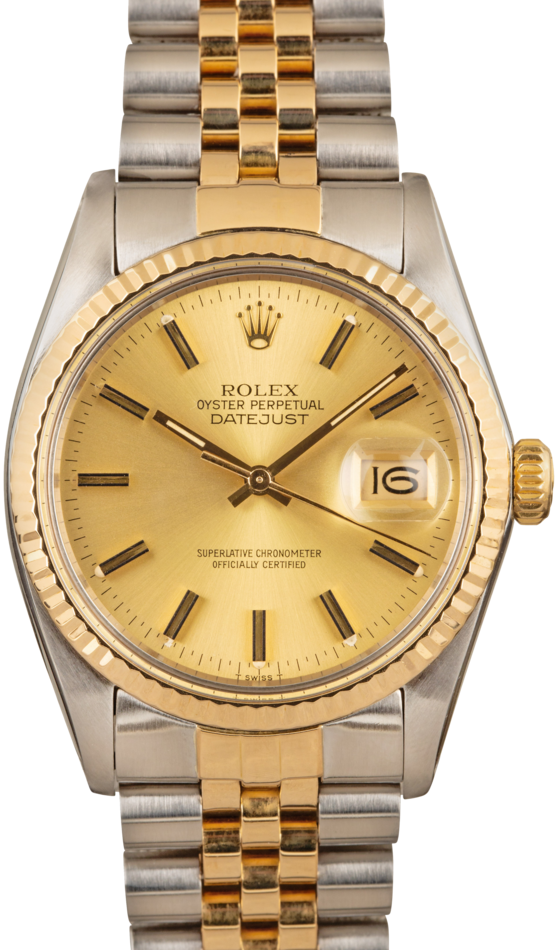 Rolex Two-Tone Datejust Champagne Dial 16013