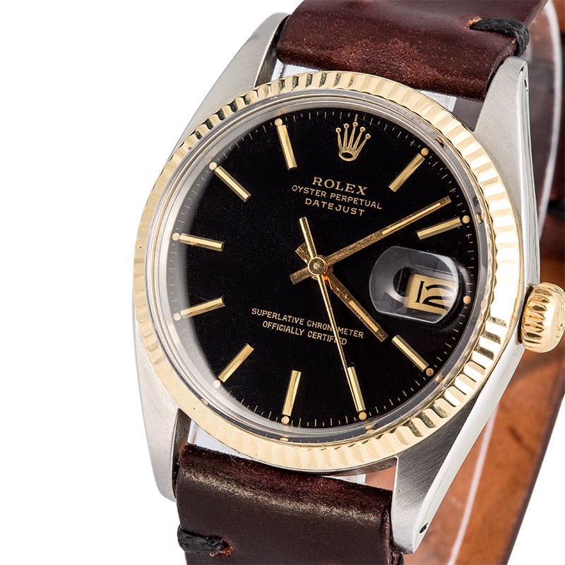 Rolex Datejust Black 16013 Leather Strap