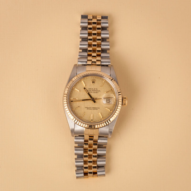 Rolex Datejust 16013 Champagne Linen Dial