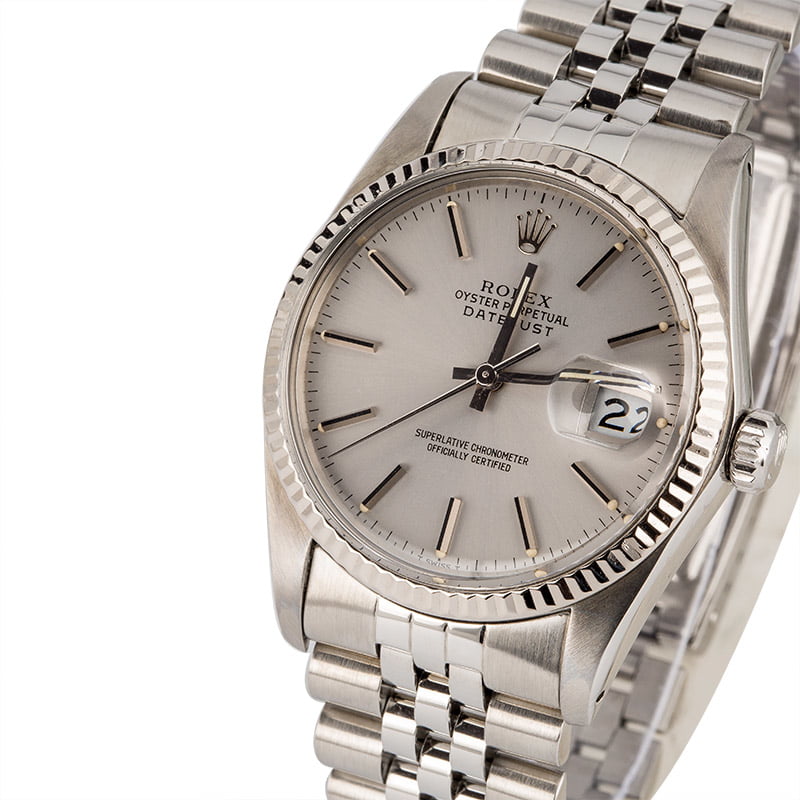 Used Rolex Datejust 16014 Silver Dial Steel Jubilee