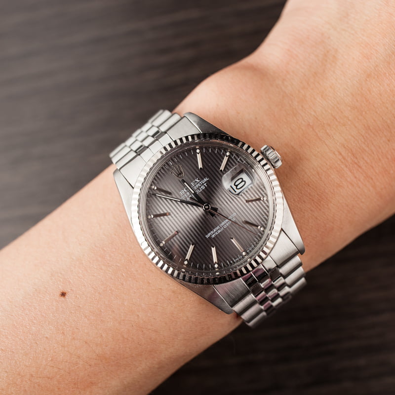 Pre-Owned Rolex Datejust 16014 Dark Rhodium Tapestry