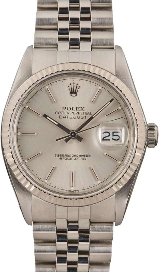 Used Rolex Datejust 16014 Silver Dial