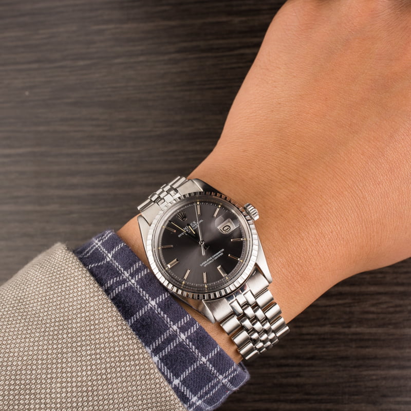 Pre Owned Rolex Datejust 1603 Slate 'Pie Pan' Dial