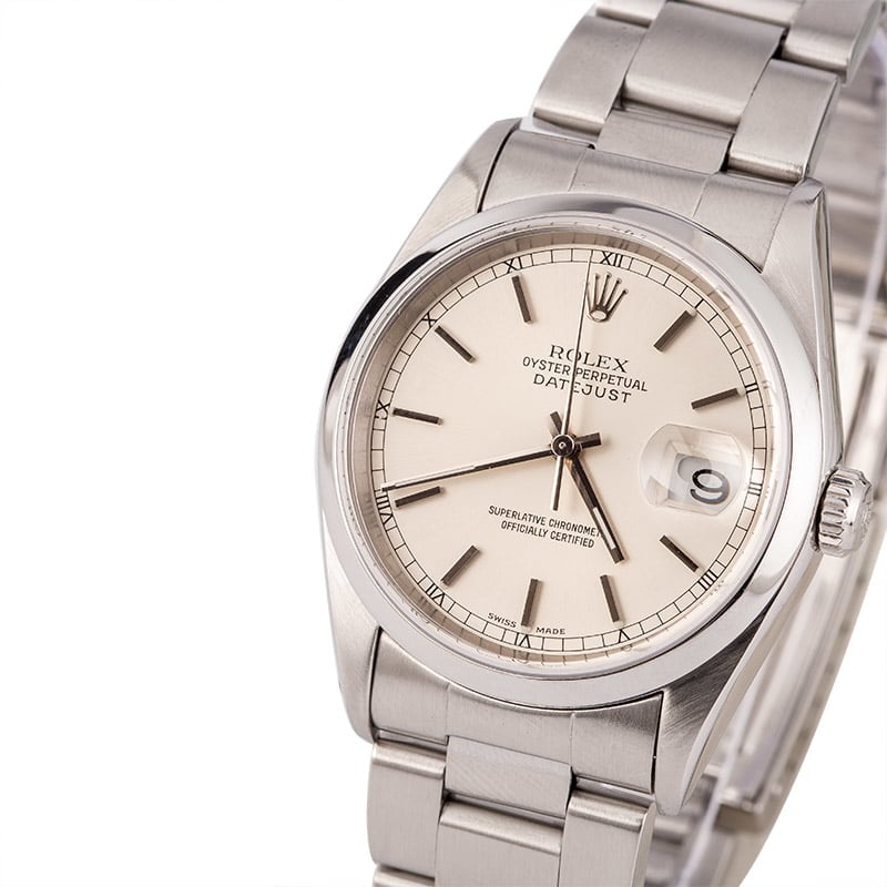 Used Rolex Datejust 16200 Silver Dial
