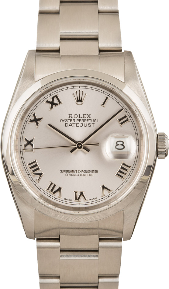 Pre-Owned Rolex Datejust 16200 Roman Silver Dial
