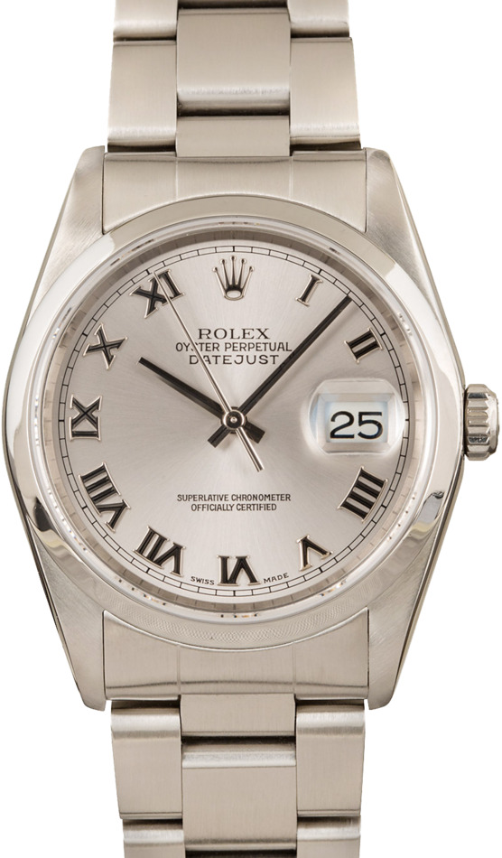 Rolex Datejust 16200 Silver Roman