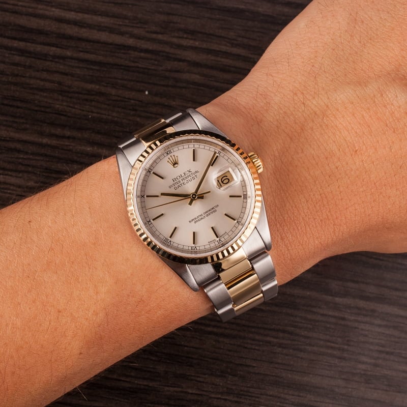 Pre Owned Rolex Datejust 16203 Silver Index Dial