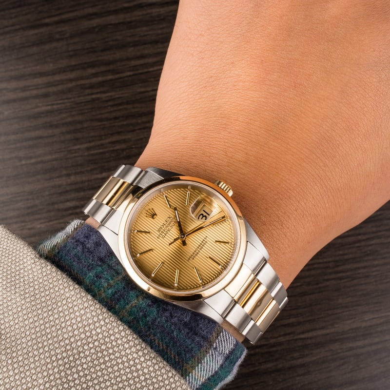 Pre-Owned Rolex Datejust 16203 Champagne Tapestry Dial