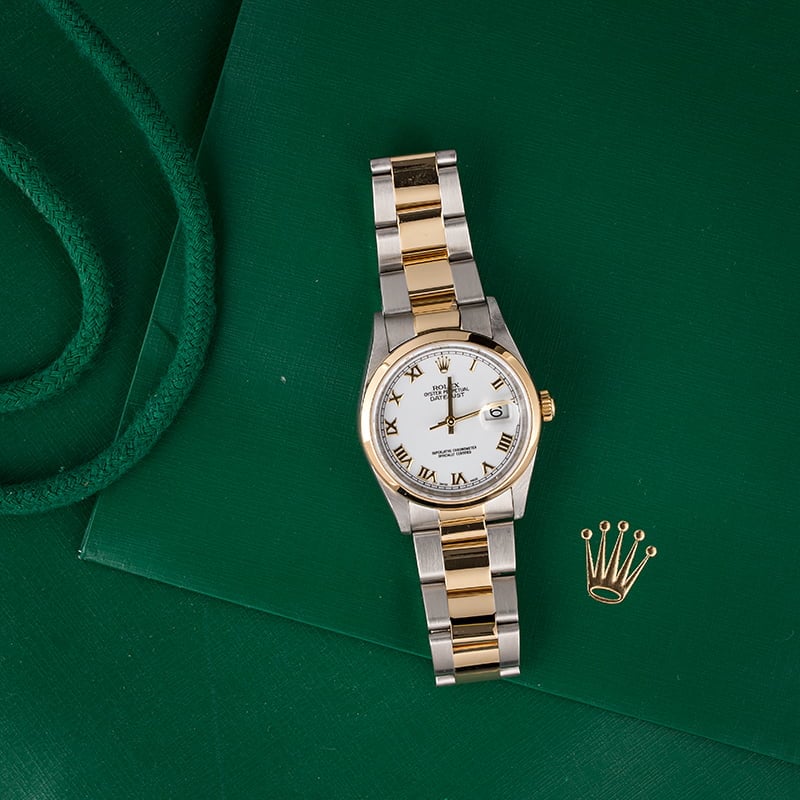 PreOwned Rolex Datejust 16203 White Roman Dial