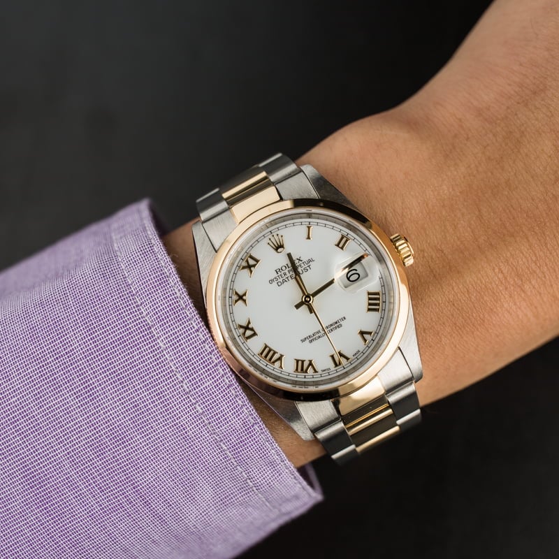 PreOwned Rolex Datejust 16203 White Roman Dial