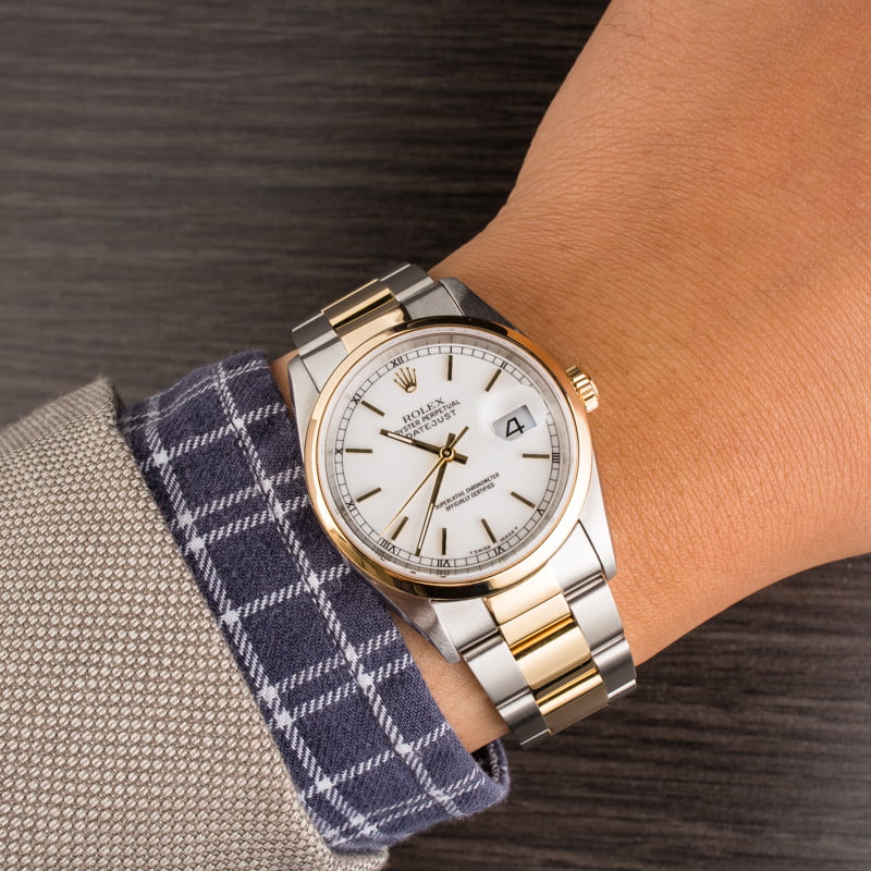 Pre-Owned Rolex Datejust 16203 White Index Dial