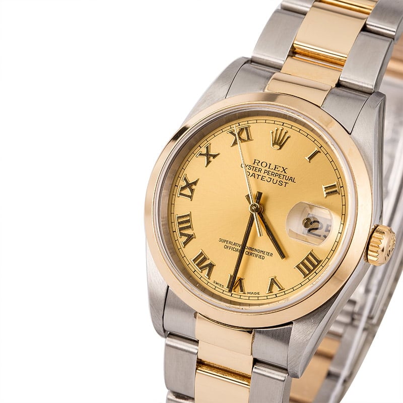 Pre Owned Rolex Datejust 16203 Champagne Roman Dial