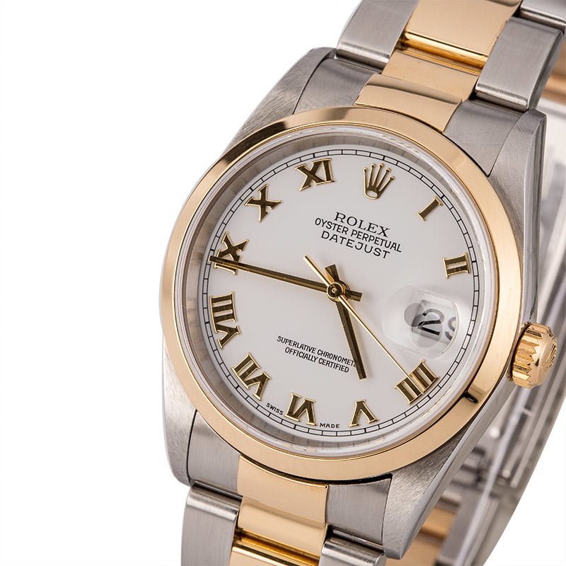 Pre Owned Rolex Datejust 16203 White Roman Dial