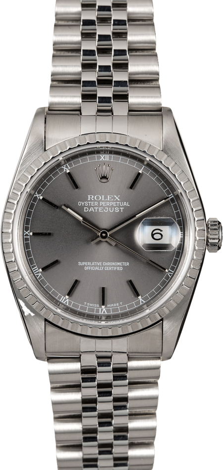 Men's Rolex Datejust 16220 Slate Dial