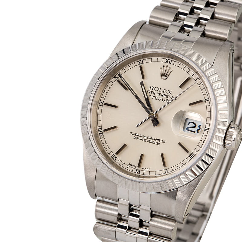 Rolex Datejust 16220 Silver Dial Steel Jubilee Band