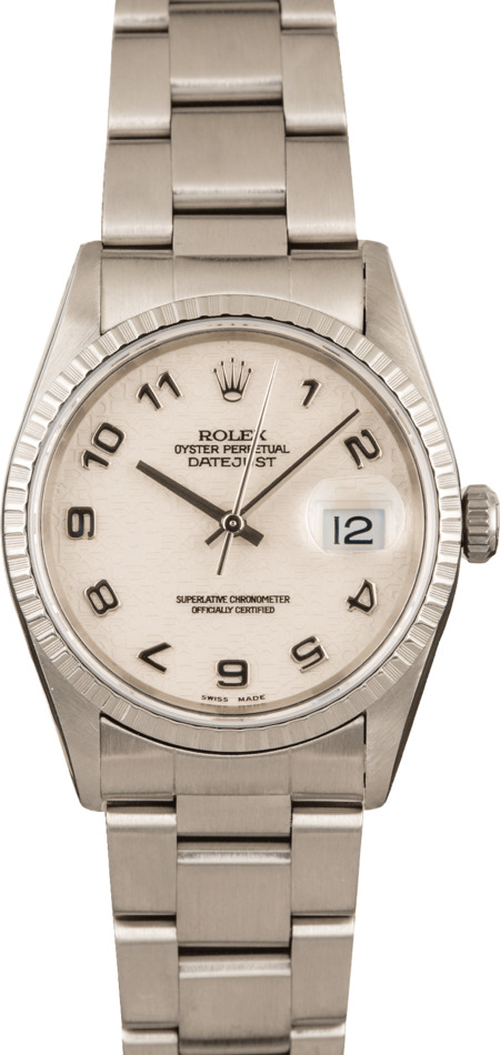 Used Rolex Datejust 16220 Ivory Roman Jubilee Dial